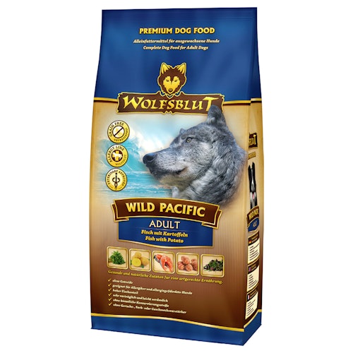 WOLFSBLUT Wild Pacific 4 Sorten Fisch mit Kartoffeln Hundetrockenfutter