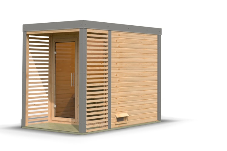 Karibu Saunahaus Ares 1 - Hybridhaus mit Metallrahmen - 38 mm inkl. gratis Sauna-Zubehörset im Wert von 234,94 €