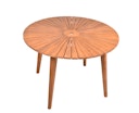 Vorschaubild Garden Pleasure Gartenmöbel Set FREMONT / RAPALLO, Tisch Ø 110 + 4 Sessel, Akazie / Polyrattan Grau / Kissen 100 % Polyester Dunkelgrau