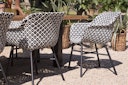 Vorschaubild Hartman Dining Chair DELPHINE, Aluminium Carbon Black / Polyrattan White/Black - Abverkauf 