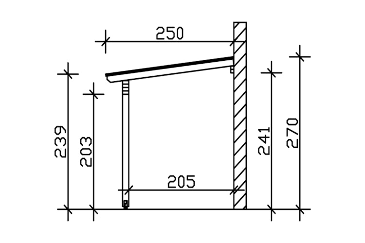 Skan Holz Terrassendach Ancona Leimholz o. Mittelpfosten 541 cm