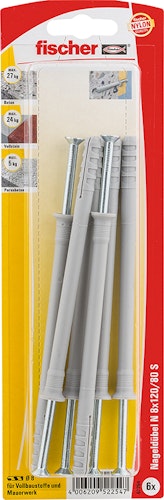 FISCHER Nageldübel N 8x120/80 S K