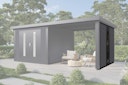 Vorschaubild Wolff Finnhaus Seiten-/ Rückwand 30 mit Fenster WPC Anthrazit (für Anbaudach)