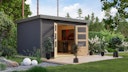 Vorschaubild Karibu Metall-Holzgartenhaus Hybridhaus Pluto A/B - 28 mm/0,5 mm