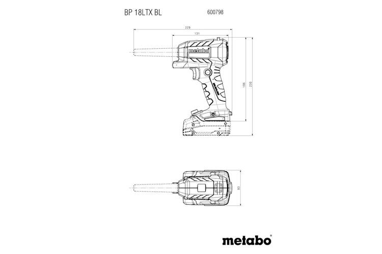 Metabo BP 18 LTX BL Akku-Blaspistole 600798850