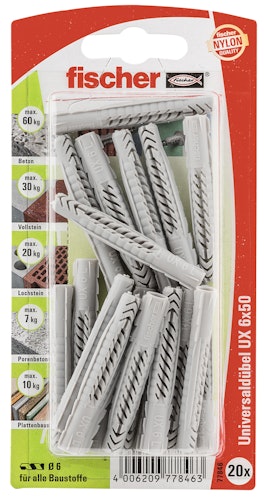 FISCHER Universaldübel UX 6x50 K (20 Stück)
