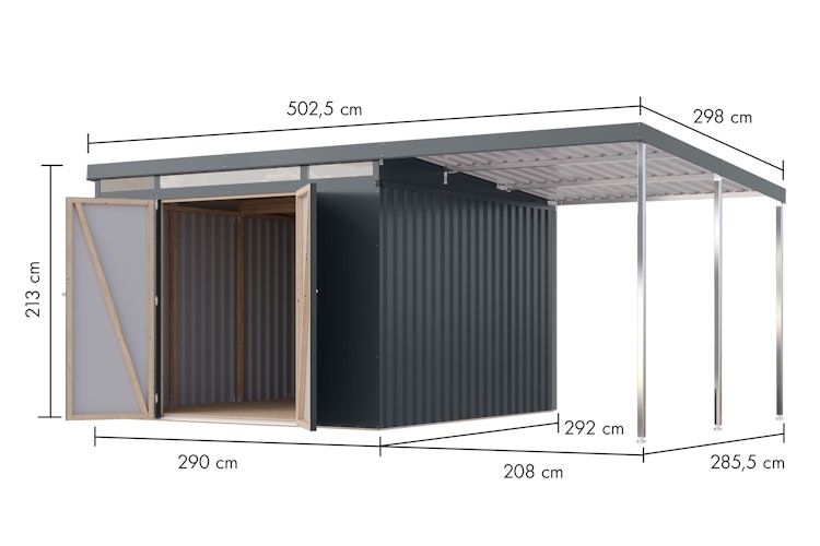 Karibu Metall Gartenhaus Iridium 2/2,5/3/3,5