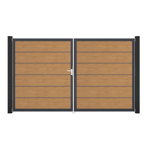 GroJa BasicLine Premium Doppeltor Rahmen Aluminium Anthrazitgrau 3000 x 1800 mm