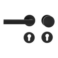 Griffwerk Wechselgarnitur TRI 134 Schraubtechnik GK3 Rosetten rund Knopf R2 Graphitschwarz L