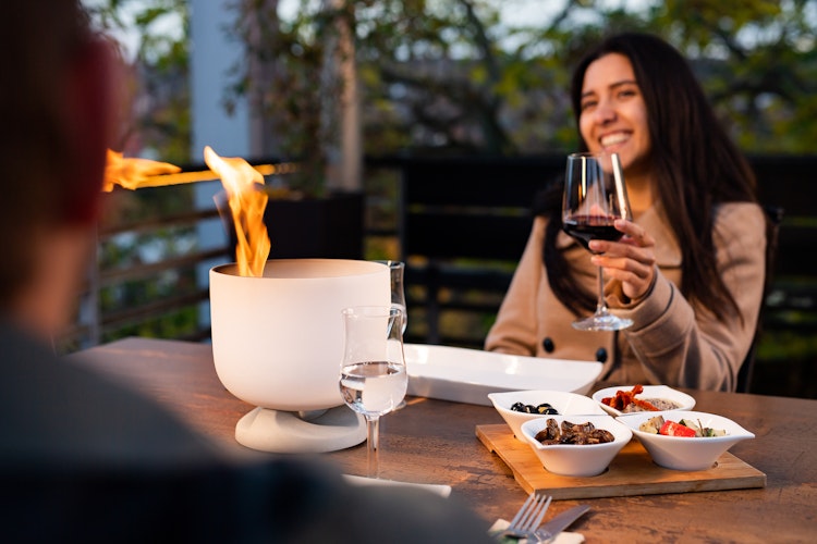 QFlame Feuerschale Set Table Concrete Ø 20 cm