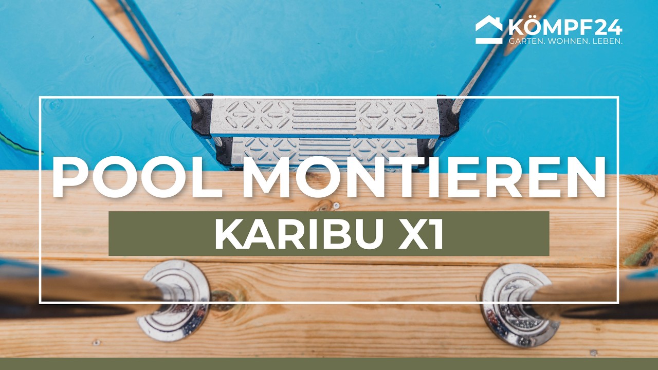 Karibu Rechteck Pool Gr. 1 - 350 x 320 cm - kesseldruckimprägniert Sparset mit Filteranlage