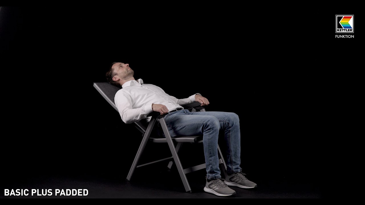 Kettler Multipositionssessel BASIC PLUS PADDED, Aluminium Silber / Outdoorgewebe Anthrazit