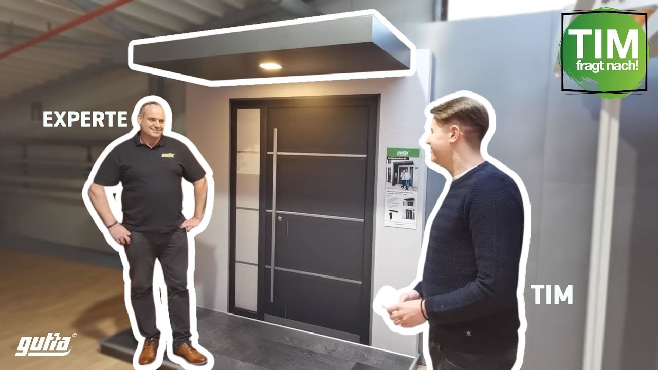 Gutta Rechteckvordach BS 200 in kubischem Design (Restposten in Farbe DB703 FS)