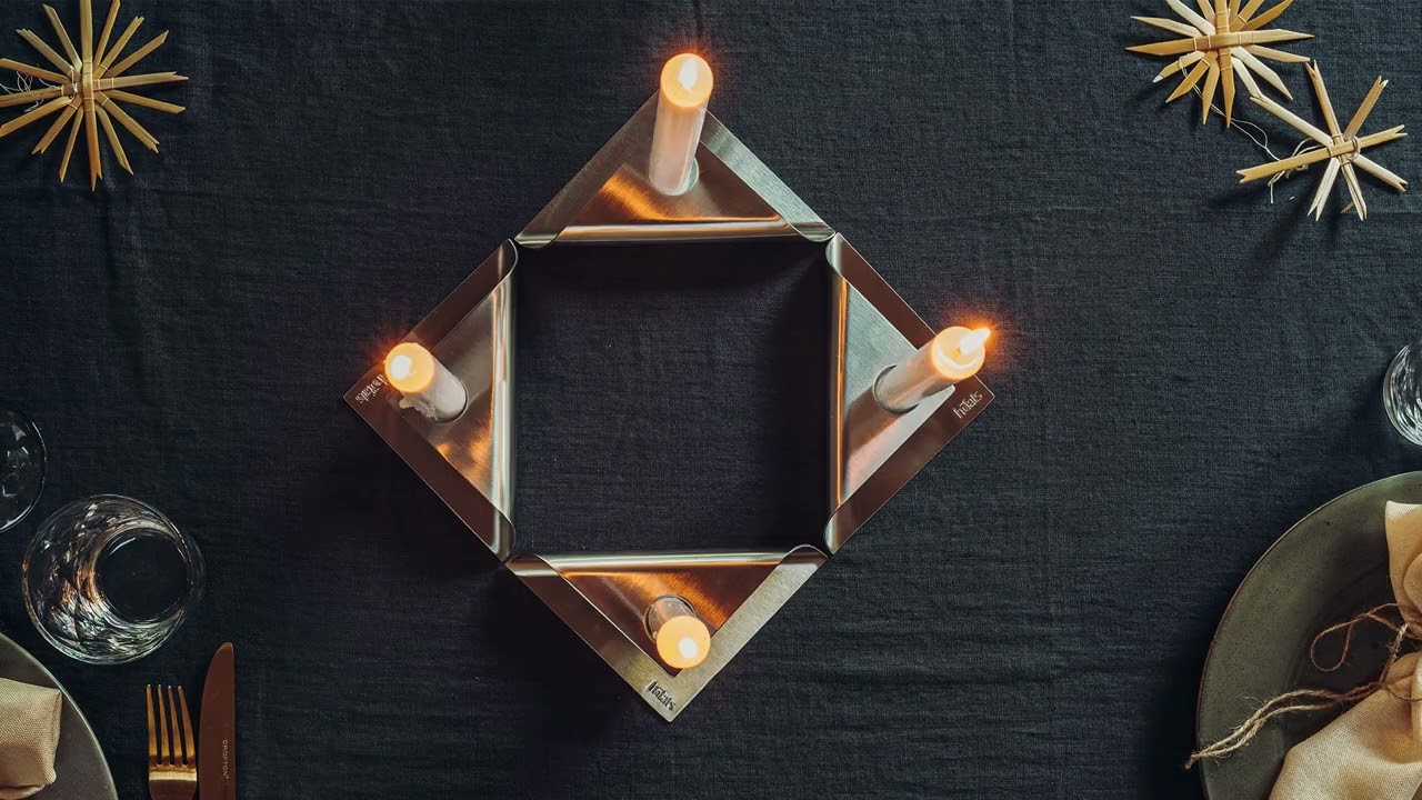 höfats Kerzenhalter-Set SQUARE CANDLE silber 4 Stück