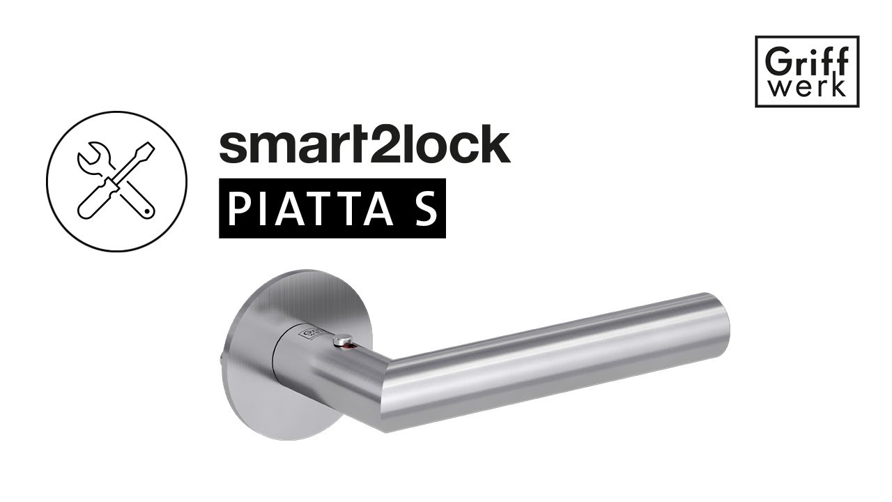 Griffwerk Türgriff smart2lock 2.0 JETTE CRYSTAL Schraubtechnik -Edelstahl matt Griffpaar mit Drückerrosetten -smart2lock 2.0