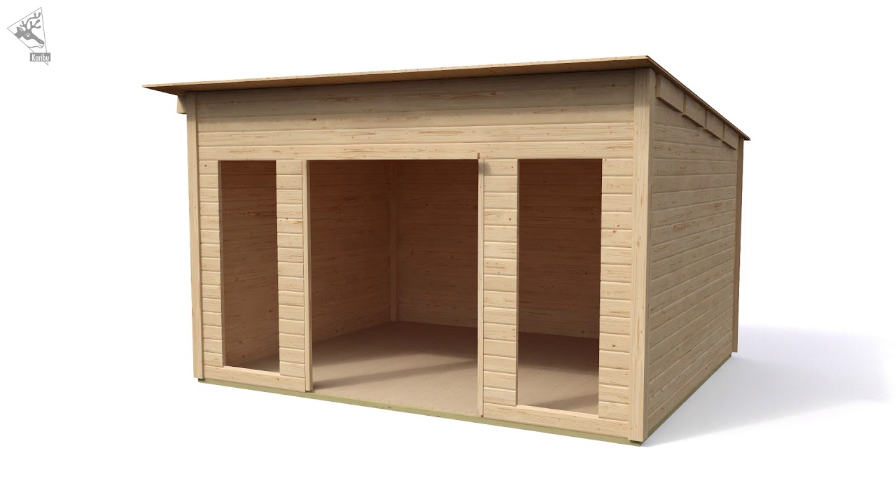 Karibu Gartenhaus Chione - 38 mm mit Terrasse & erhöhter Schneelast (185 kg/m²)