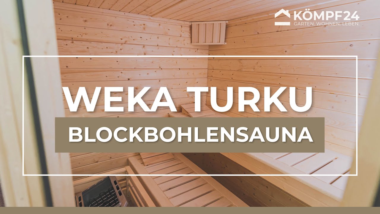 Weka Premium Massivholzsauna Turku 1 Sparset 1 inkl. 7,5 kW Ofen und Leuchtenset - 45 mm - "Alles dabei"