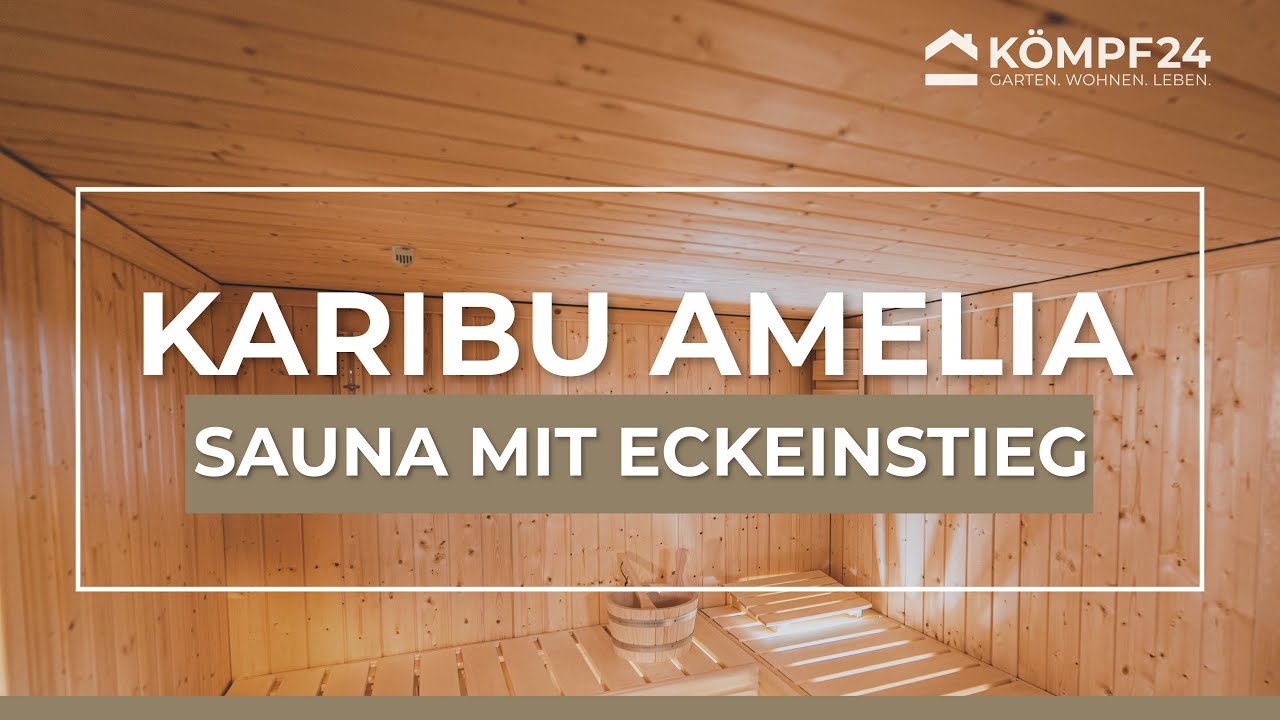 Karibu Amelia 1 - Sauna mit Eckeinstieg 68 mm inkl. gratis Sauna-Zubehörset im Wert von 234,94 €