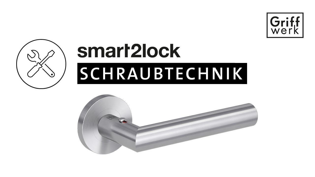 Griffwerk Türgriff smart2lock 2.0 JETTE CRYSTAL Schraubtechnik -Edelstahl matt Griffpaar mit Drückerrosetten -smart2lock 2.0