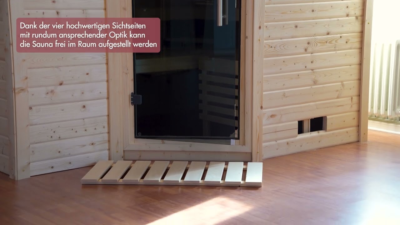 Karibu Woodfeeling Sauna Adelina - 38 mm Massivholz Aktionssauna