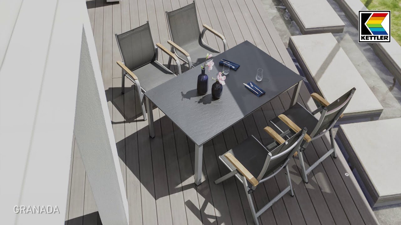 Kettler Multipositionssessel GRANADA, Aluminium Anthrazit / Outdoorgewebe Anthrazit