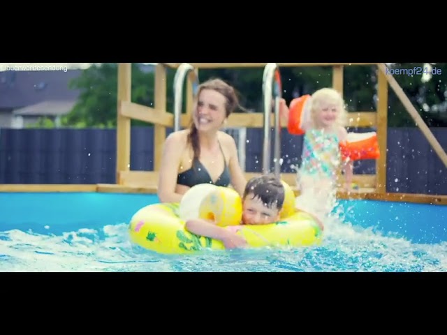 Weka Massivholzpool 593 B Gr.1, "Alles dabei" - 45 mm - 376 x 476 cm