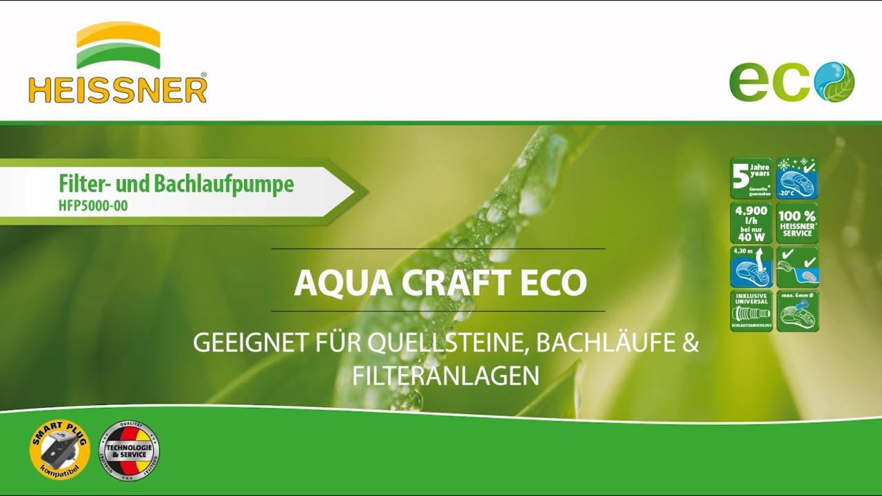Heissner Smartline ECO Bachlaufpumpe 5000 l/h (HFP5000-00) ab Modell 2021