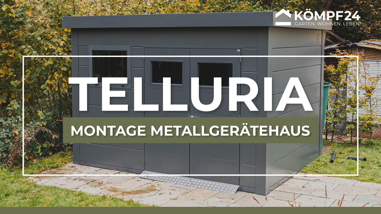 Telluria Metallgerätehaus Classico 2424 mit 170 cm Seitendach small