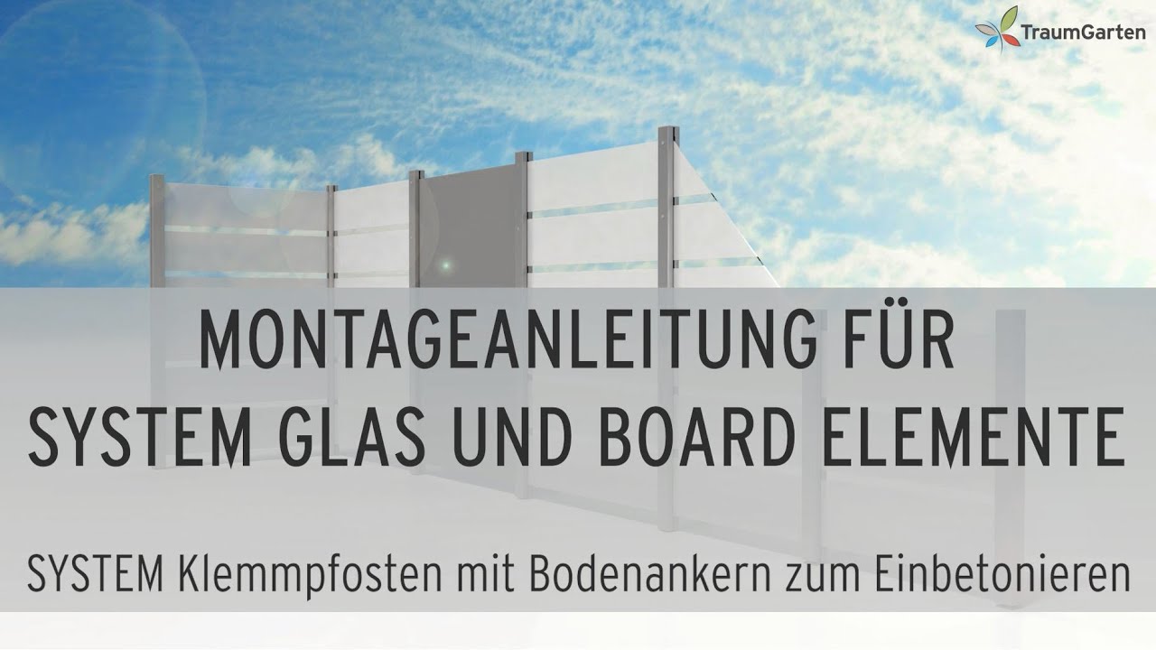 TraumGarten System Glas ALPHA 900 x 1800 mm