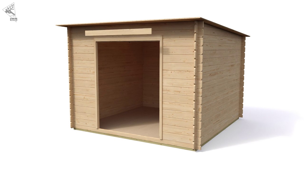 Karibu Woodfeeling Gartenhaus Bastrup 3 naturbelassen - 28 mm