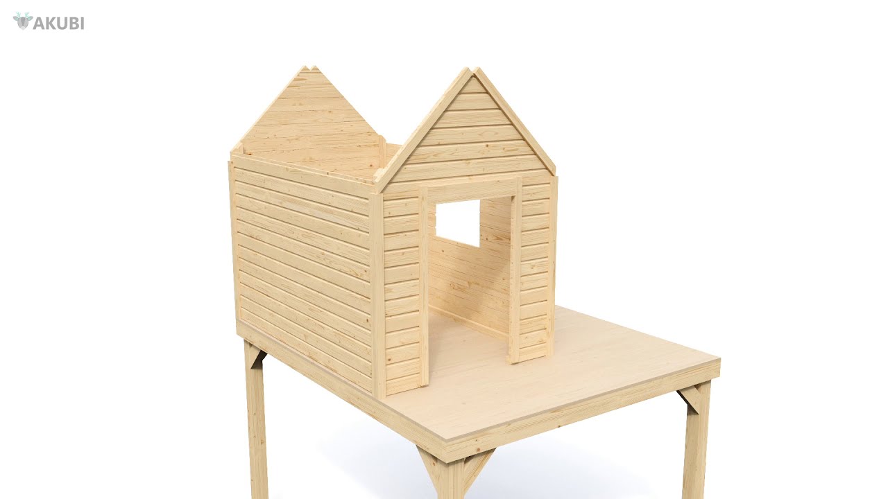 Akubi Stelzenhaus Fidel mit Satteldach inkl. Wellenrutsche und Netzrampe