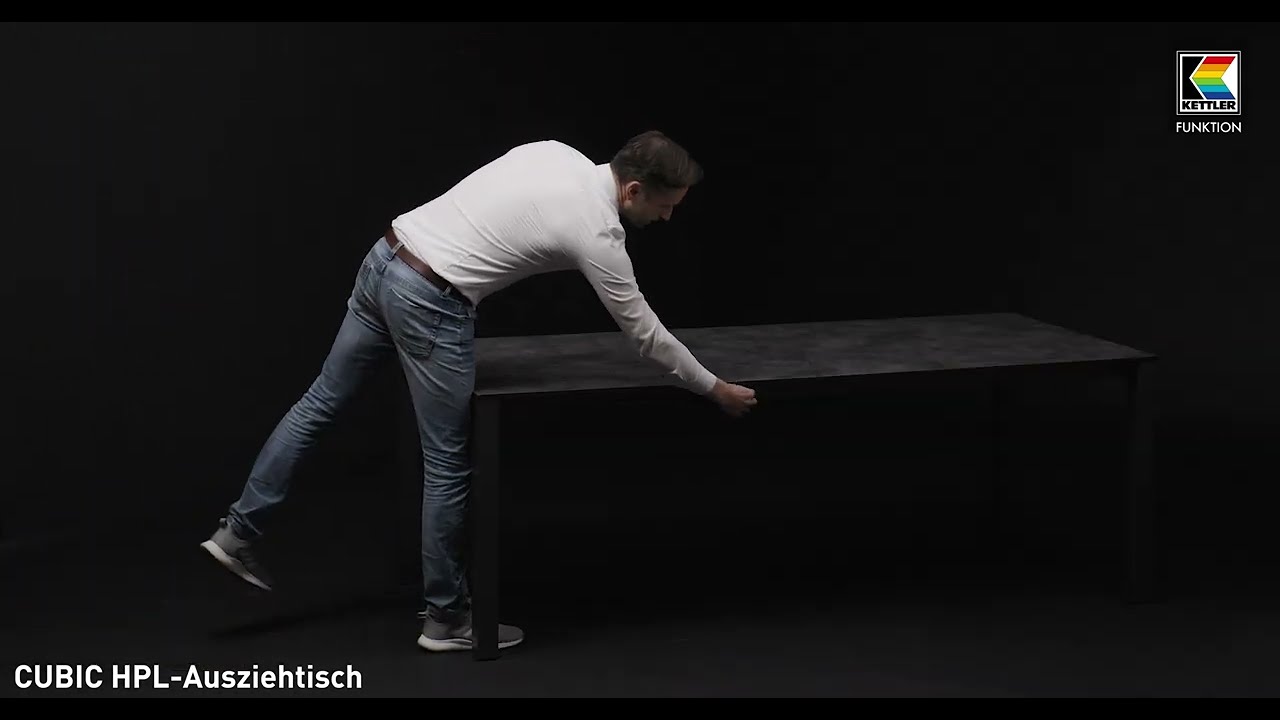 Kettler HPL-Ausziehtisch CUBIC 140/210 x 70 cm, Aluminium / HPL Anthrazit - Sonderaktion