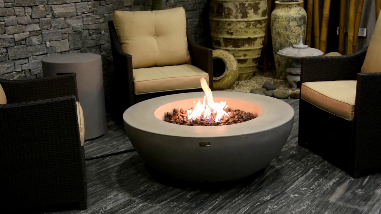 Gardenforma Gas Feuerstelle Ätna in grauer Betonoptik