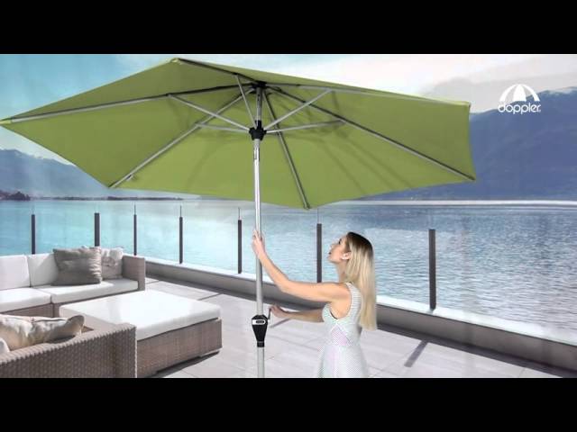 doppler Mittelmastschirm ACTIVE 280 Auto-Tilt, Aluminium Silber / Polyester 180 g/m²