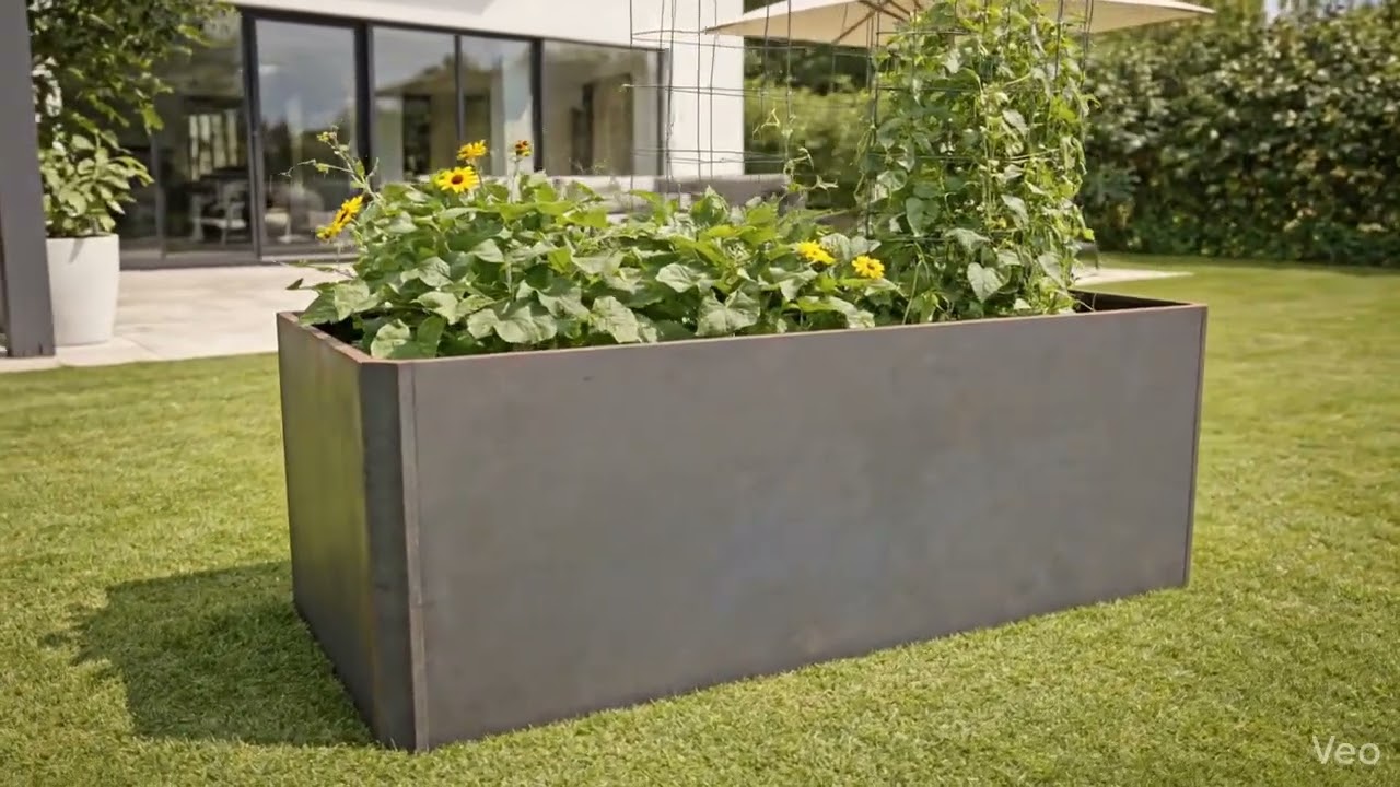 Premium Hochbeet aus Cortenstahl mit Rostpatina 120 x 80 x 75 cm