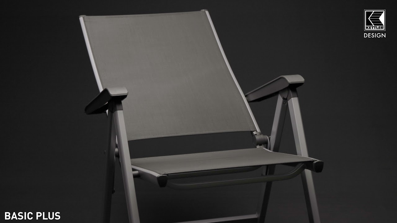 Kettler Multipositionssessel BASIC PLUS, Aluminium Silber / Outdoorgewebe Anthrazit