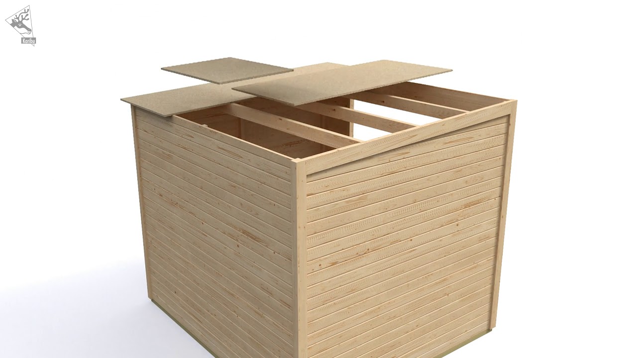 Karibu Gartenhaus Qubic 1 mit Schiebetür - 19 mm