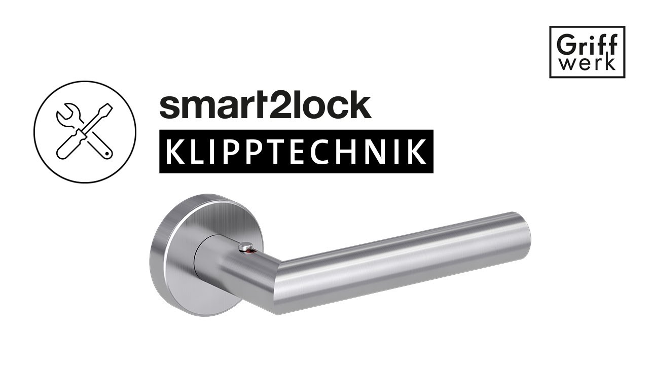 Griffwerk Türgriff smart2lock 2.0 JETTE CRYSTAL Schraubtechnik -Edelstahl matt Griffpaar mit Drückerrosetten -smart2lock 2.0