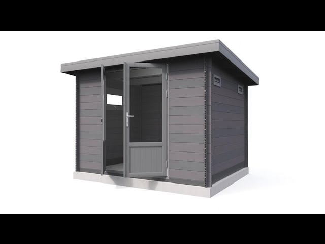 Wolff Finnhaus WPC Gartenhaus Style D / Terra 3030 Anthrazit/Hellgrau - 28 mm 