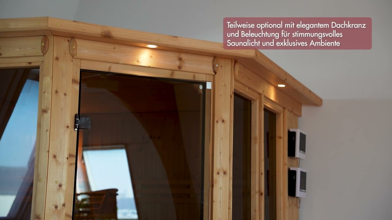 Karibu Sauna Airi Superior mit Eckeinstieg 68 mm