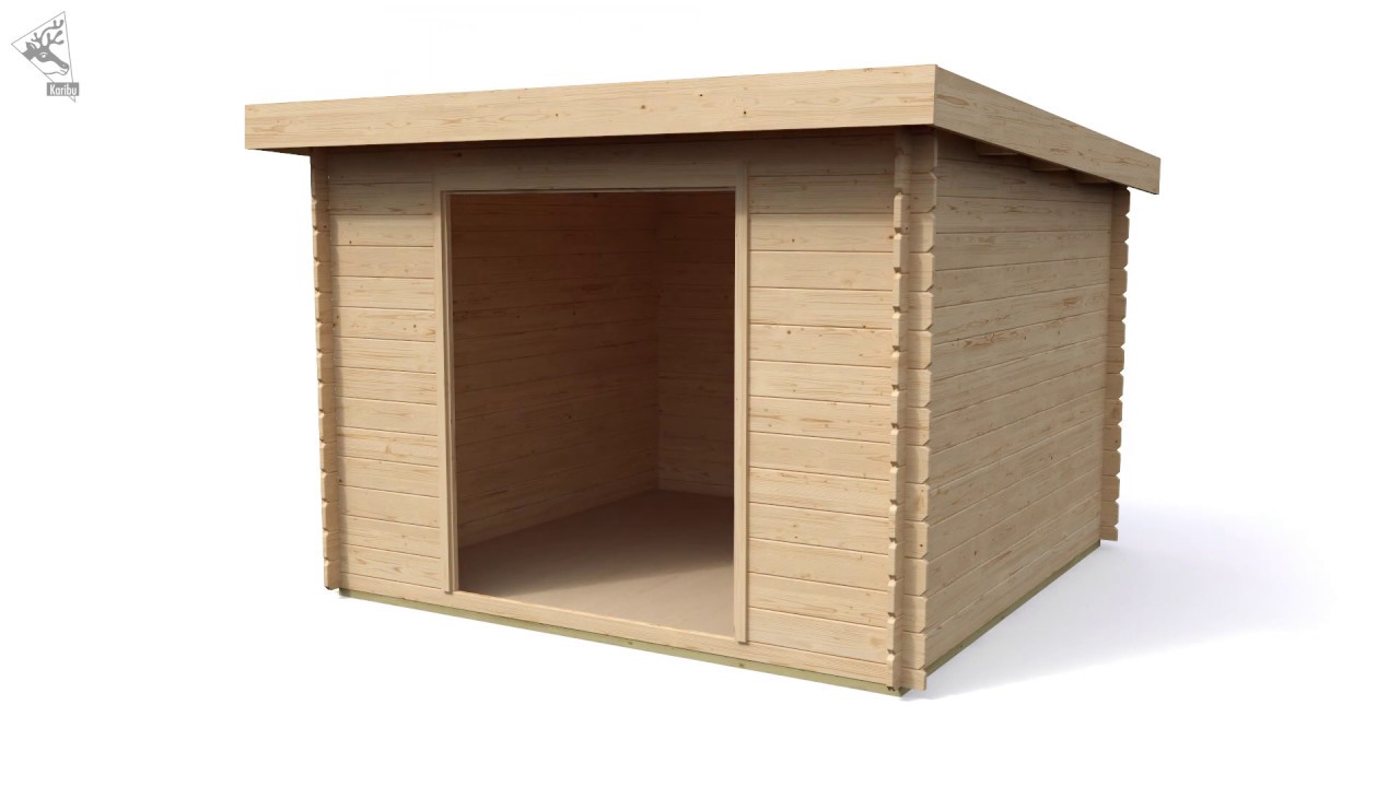 Karibu Woodfeeling Gartenhaus Bastrup 3 naturbelassen - 28 mm