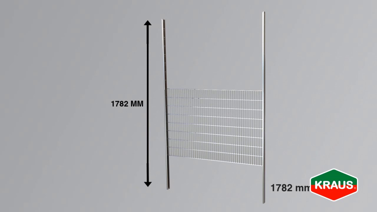 Kraus Gabionen Pfostenset - Seitenelemente - zum Einbetonieren 100mm - Anthrazit - 1540 mm